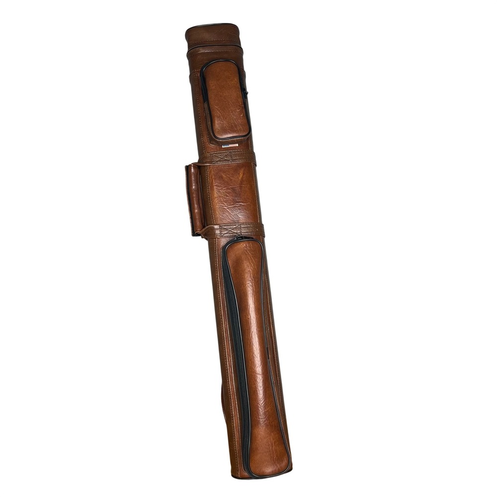 Vtg Joe Porper Classic Protect-A-Cue Series 2x4 Pool Cue Case Brown Vinyl USA